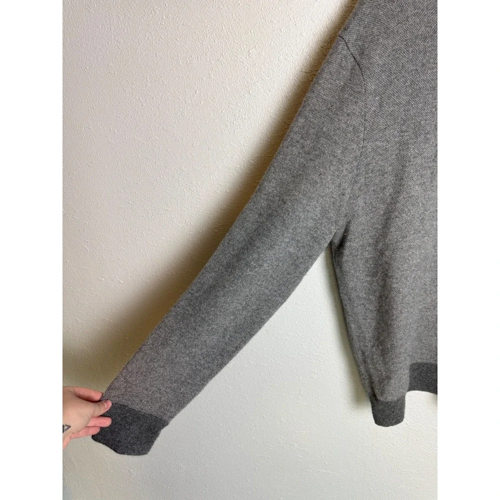 Phenix Men's 100% Cashmere Grey Quarter Zip Sweater‎ XL Funnel Neck Luxury Knit